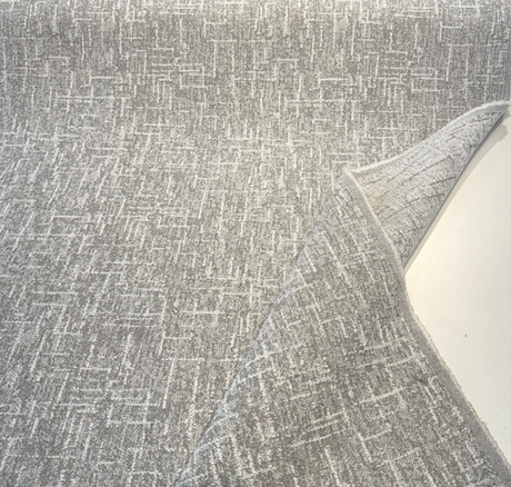 Sunbrella Chenille Interweave Cloud Acrylic Fabric - Cloud Gray Interlocking Linear Pattern, 54" Width (By The Yard)