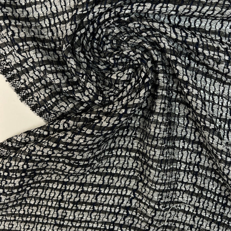 Lurex Tweed Silver Gray Blue