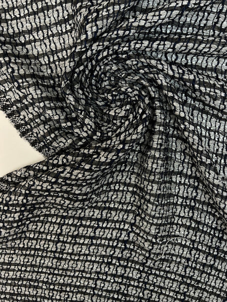 Lurex Tweed Silver Gray Blue
