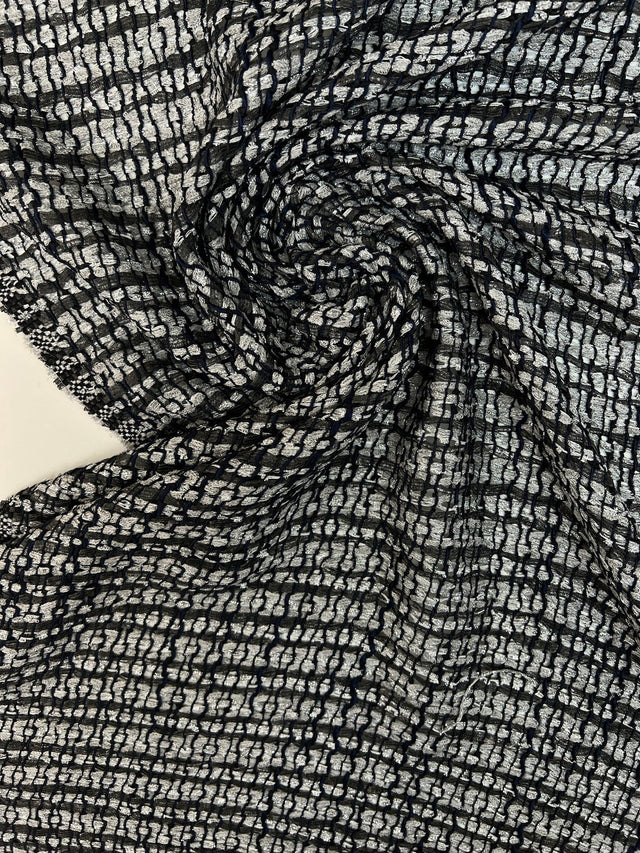 Lurex Tweed Silver Gray Blue