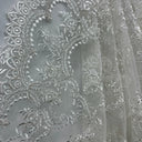 Embroidered Bridal Lace Ivory Silver