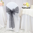 Organza Chair Sash Sample 8x108 Pewter/Charcoal