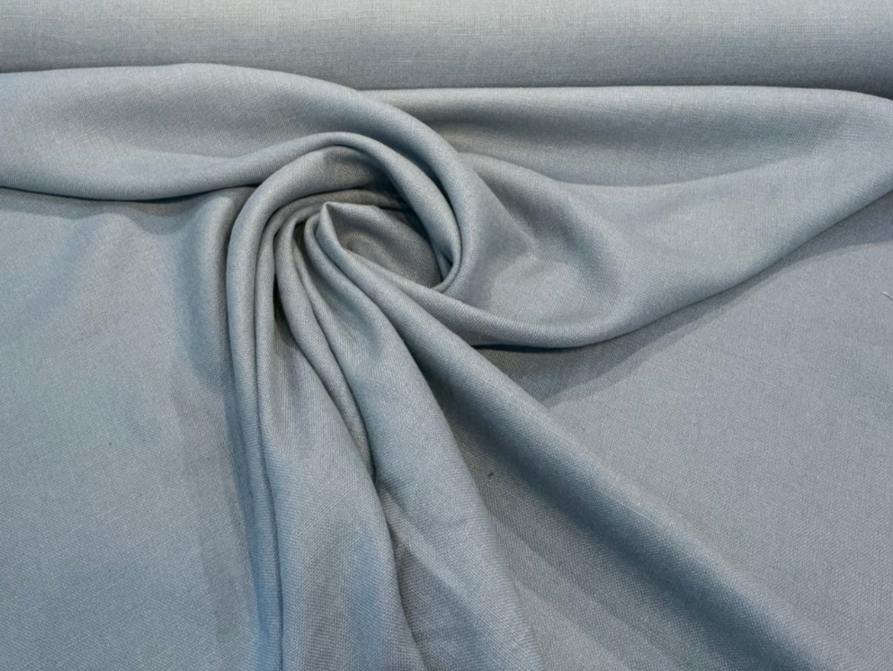 Libeco Belgian Linen Fabric - Slate Blue, Sanfor Airo, Approx. 54-56 Inches Width (By The Yard)