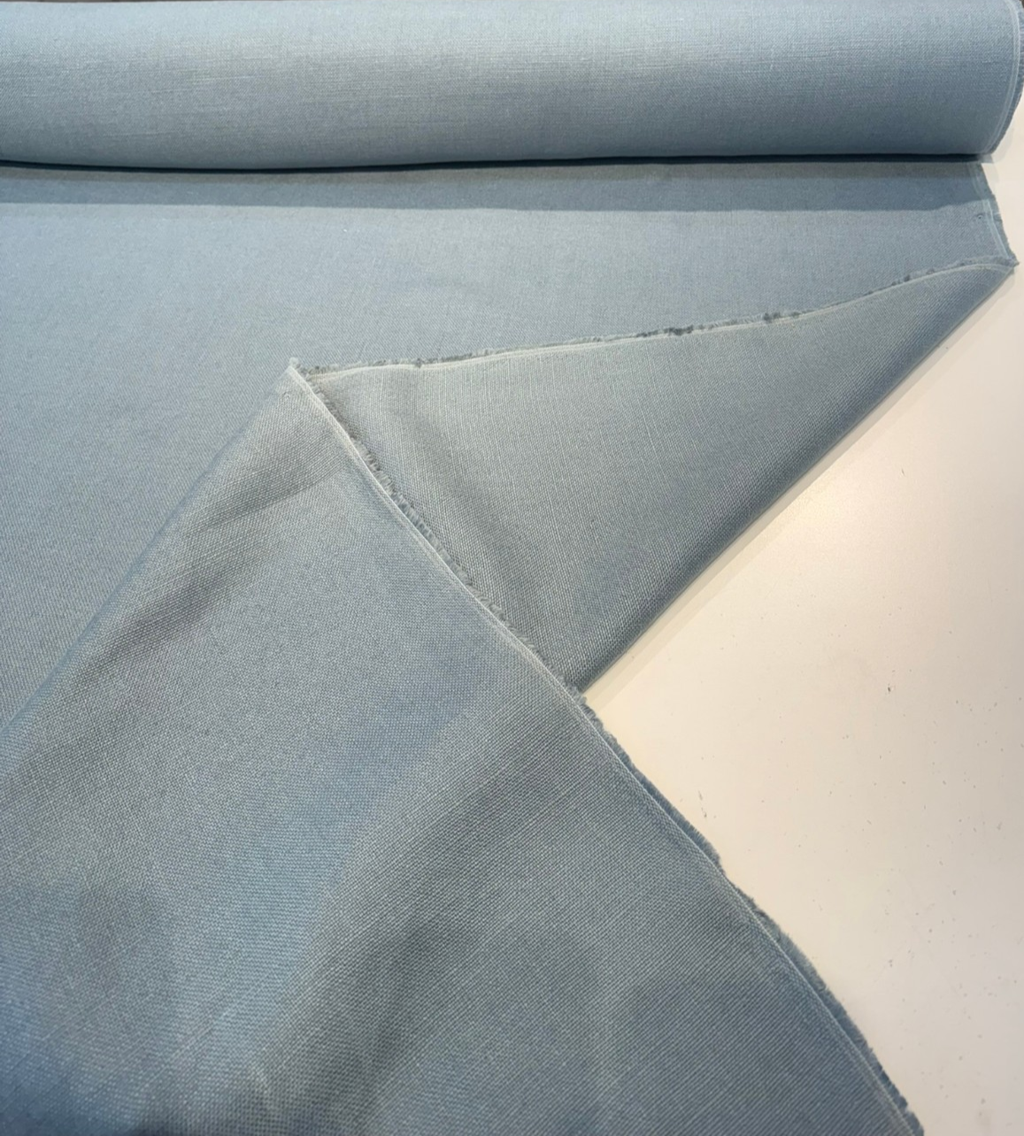 Libeco Belgian Linen Fabric - Slate Blue, Sanfor Airo, Approx. 54-56 Inches Width (By The Yard)