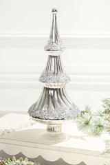 14.5 Inchi Icy Silver Christmas Tree Elegant Winter Holiday Décor