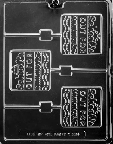School's Out For Summer Lolly Chocolate Mold - LPM264