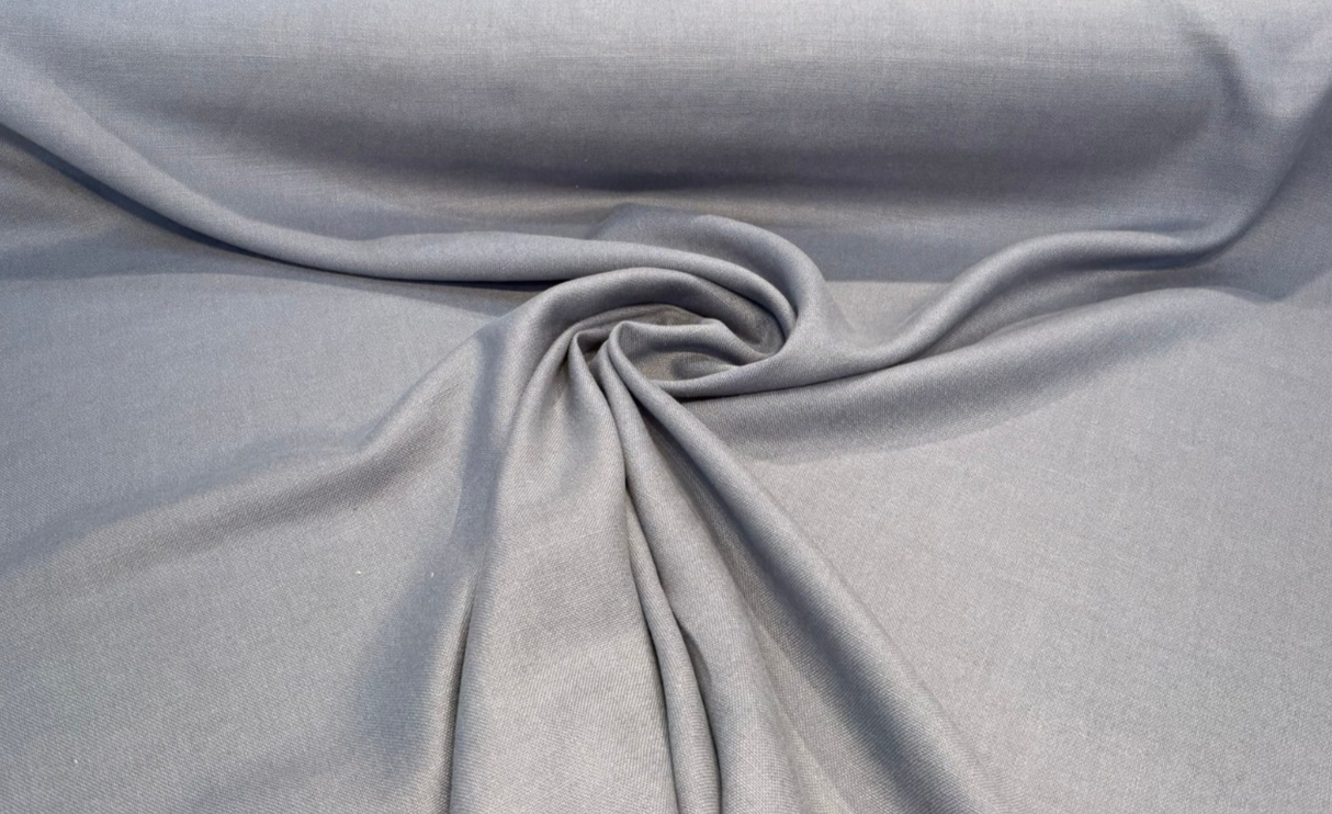 Libeco Belgian Tailored Linen Sanfor Airo Gray Blue Linen Fabric - Gray Blue, Tailored, 54" Width (1 Yard)