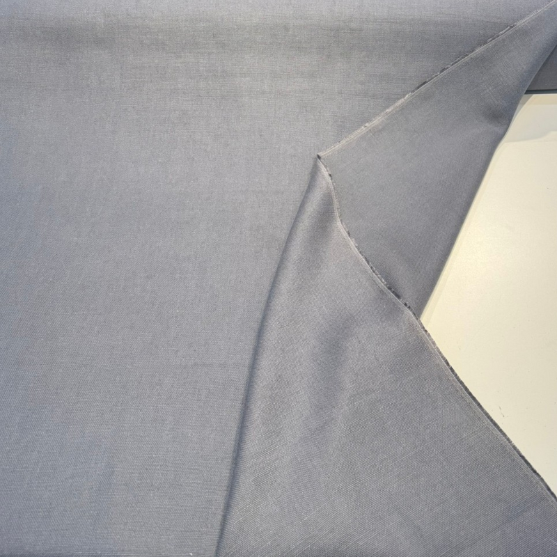 Libeco Belgian Tailored Linen Sanfor Airo Gray Blue Linen Fabric - Gray Blue, Tailored, 54" Width (1 Yard)