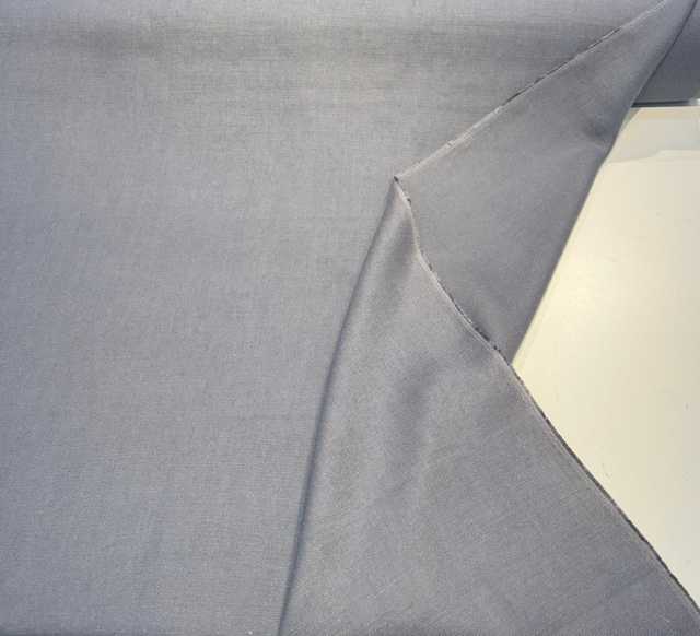 Libeco Belgian Tailored Linen Sanfor Airo Gray Blue Linen Fabric - Gray Blue, Tailored, 54" Width (1 Yard)