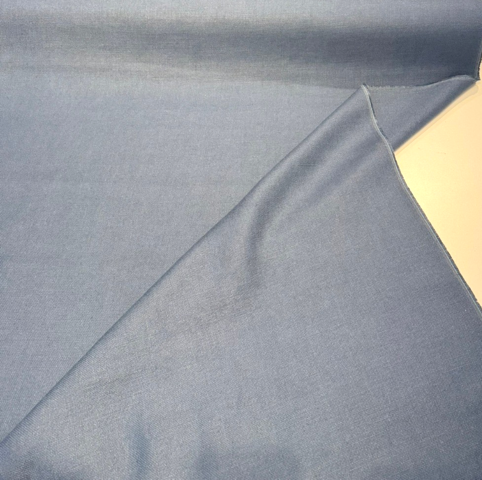 Libeco Belgian Tailored Linen Sanfor Airo Linen Fabric - Aegean Blue, 54" Width (1 Yard)