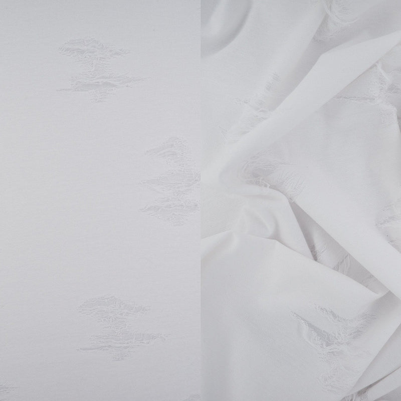 Double Knit Jacquard Fabric White