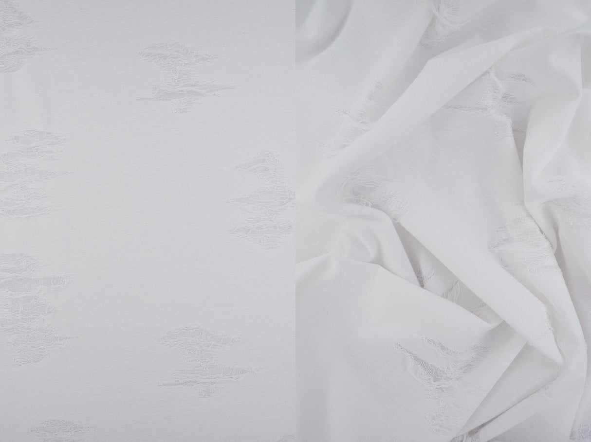 Double Knit Jacquard Fabric White