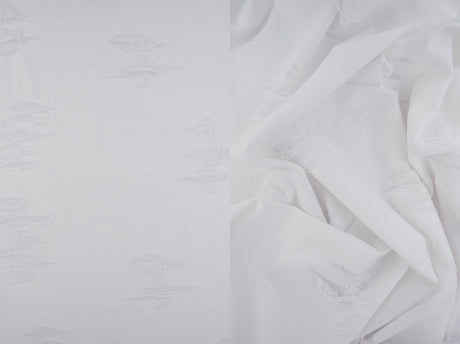 Double Knit Jacquard Fabric White