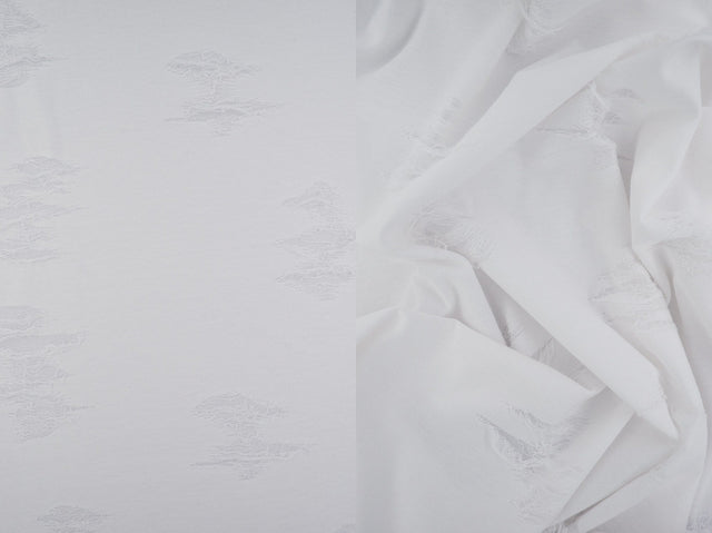 Double Knit Jacquard Fabric White