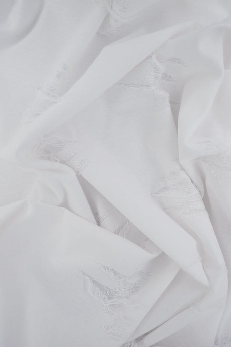 Double Knit Jacquard Fabric White