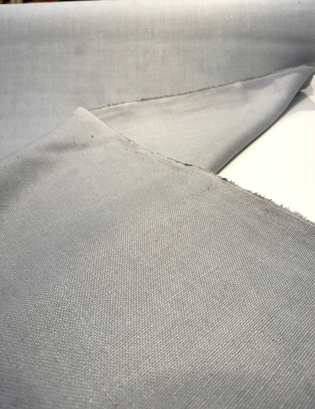 Libeco Belgian Tailored Linen Sanfor Airo Light Gray Linen Fabric - Light Gray, 54" Width (1 Yard)