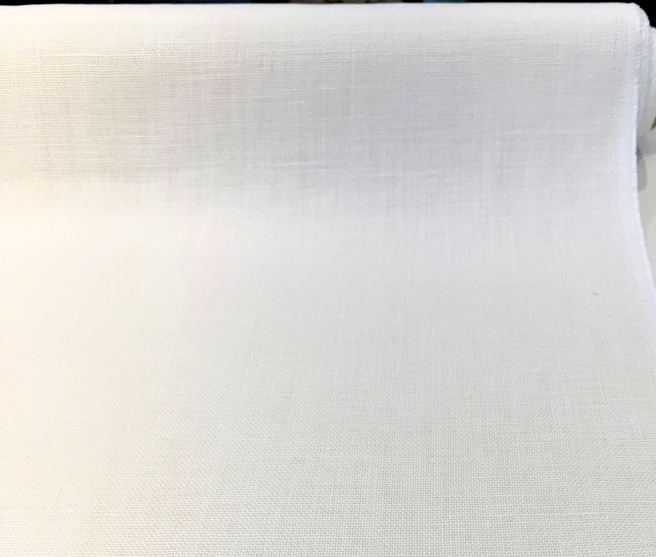 Libeco Belgian Tailored Linen Sanfor Airo Optic White Linen Fabric - Optic White, Sanforized, Airo Finish, 54" Width (1 Yard)