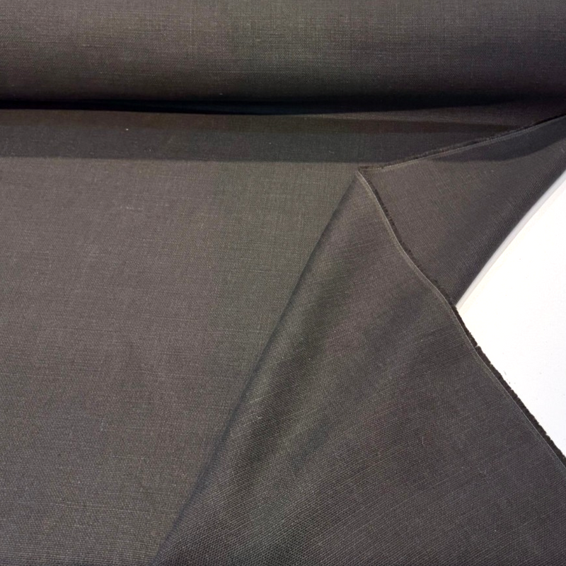 Libeco Belgian Tailored Linen Sanfor Airo Pine Linen Fabric - Pine, 54" Width (1 Yard)