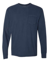 Comfort Colors® Garment-Dyed Heavyweight Crewneck Long Sleeve Pocket T-Shirt