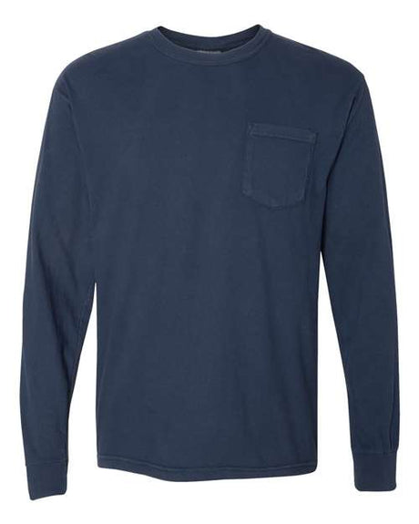 Comfort Colors® Garment-Dyed Heavyweight Crewneck Long Sleeve Pocket T-Shirt