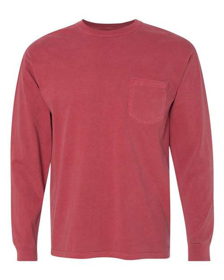 Comfort Colors® Garment-Dyed Heavyweight Crewneck Long Sleeve Pocket T-Shirt