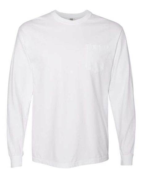 Comfort Colors® Garment-Dyed Heavyweight Crewneck Long Sleeve Pocket T-Shirt
