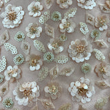 Beaded Sequined Lace Fabric