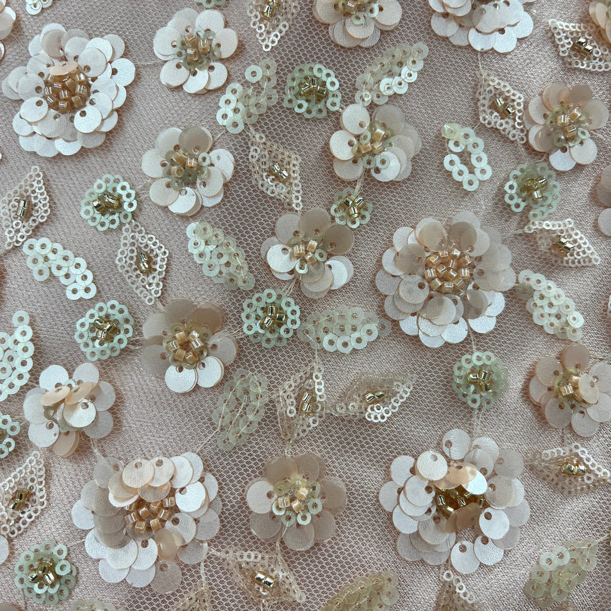 Beaded Sequined Lace Fabric 54" Wide