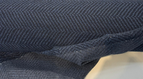 Sunbrella Refract Acrylic Fabric - Indigo Blue Herringbone, 54" Width (1 Yard)