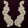 Beaded Corded Floral Lace Applique