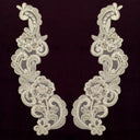 Beaded Corded Floral Lace Applique Pair