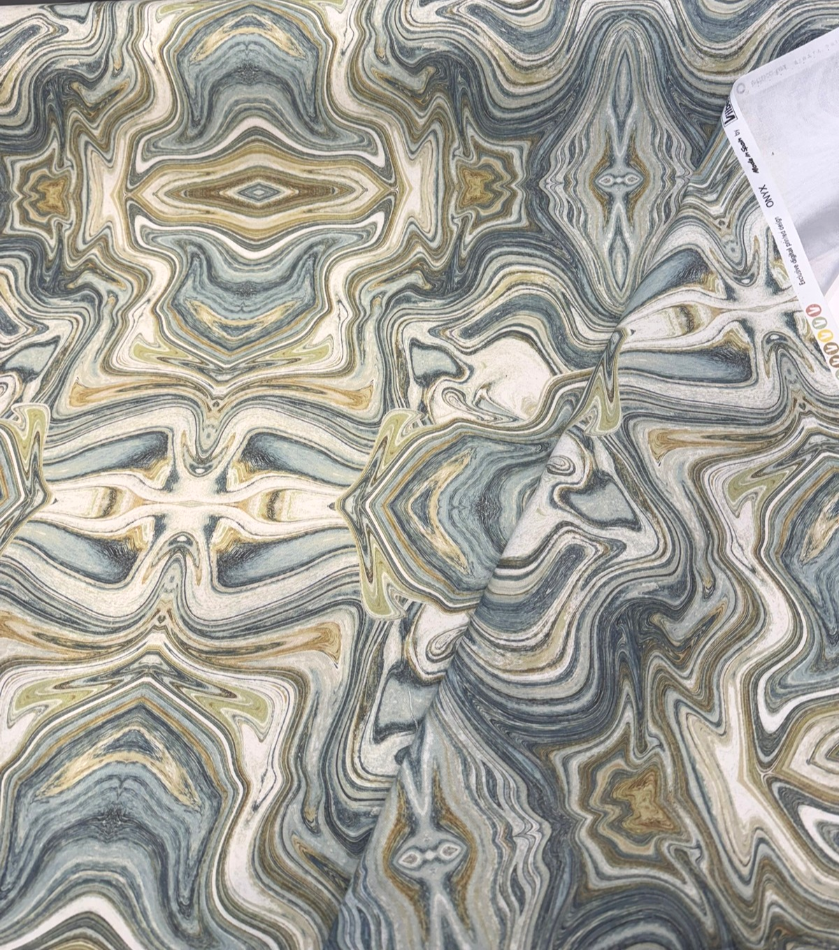 Zendaya Marbled Teal Green Cotton Fabric - Marble/Stone-Inspired, Teal Green, 54" Width (By The Yard)