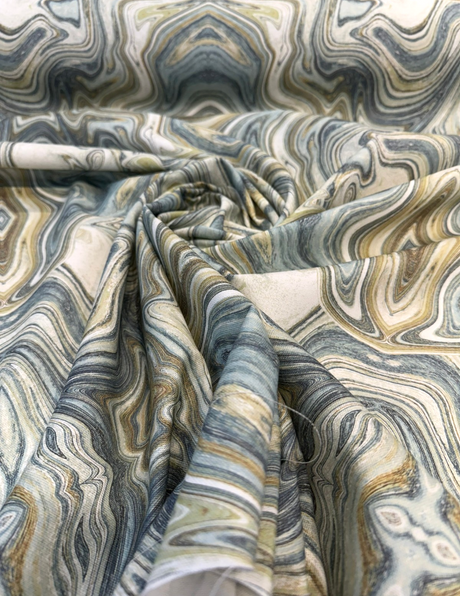 Zendaya Marbled Teal Green Cotton Fabric - Marble/Stone-Inspired, Teal Green, 54" Width (By The Yard)