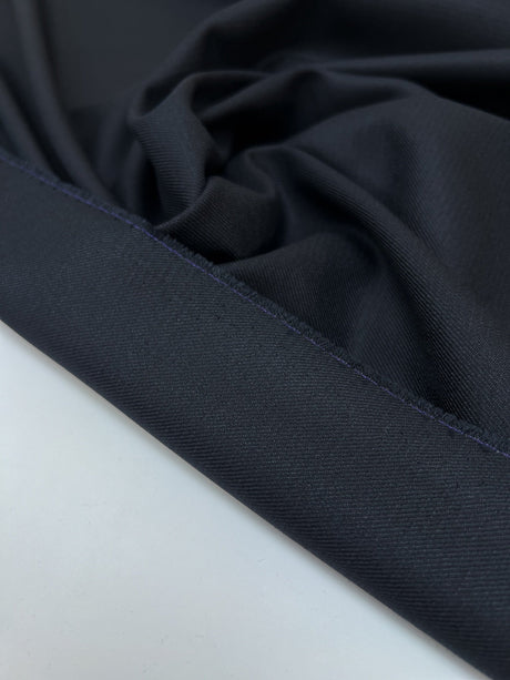 Blue Polyester Viscose Twill