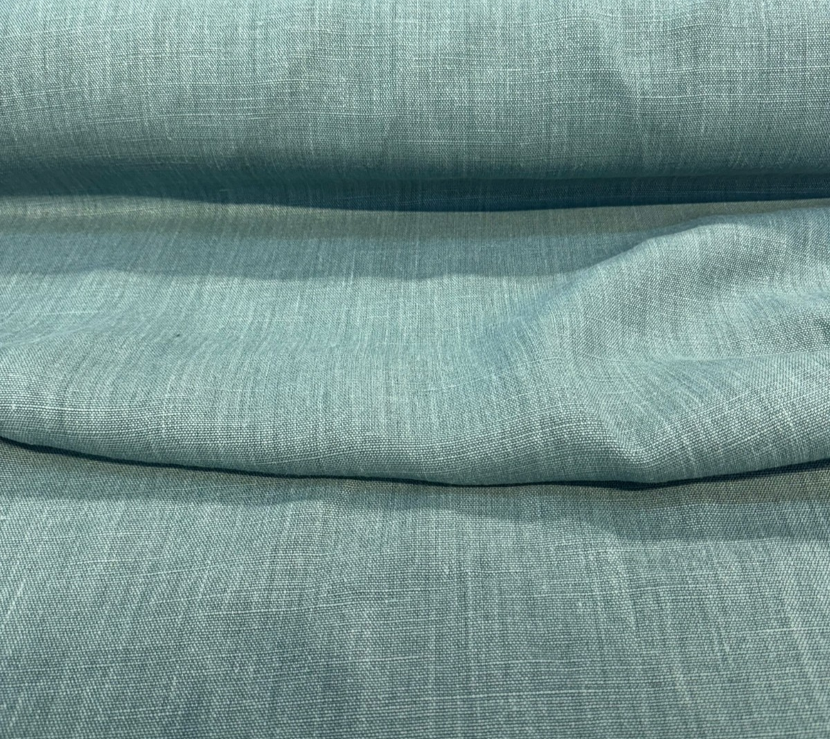 Lino Lagoon Teal Belgian Linen Fabric - Lagoon Teal, 59" Width (By The Yard)