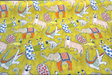 Ziba Lemon Yellow Hullbaloo Cotton Fabric - Novelty Animal Print, Lemon Yellow, 54" Width (By The Yard)