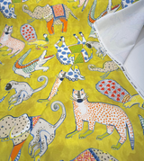 Ziba Lemon Yellow Hullbaloo Cotton Fabric - Novelty Animal Print, Lemon Yellow, 54" Width (By The Yard)