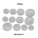 34L (21mm / 7/8") Ivory Faux Shell Buttons Iridescent Bowl Shape 2-Hole Sewing Buttons for Crafts & Garments