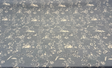 Blue Floral Toile Scenic Cotton Fabric - Dusty Blue, White Floral Scenic Toile, 54" Width (By The Yard)