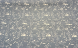 Blue Floral Toile Scenic Cotton Fabric - Dusty Blue, White Floral Scenic Toile, 54" Width (By The Yard)