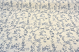 Floral Toile Scenic Cotton Fabric - White Blue Scenic Floral Toile, 54" Width (By The Yard)