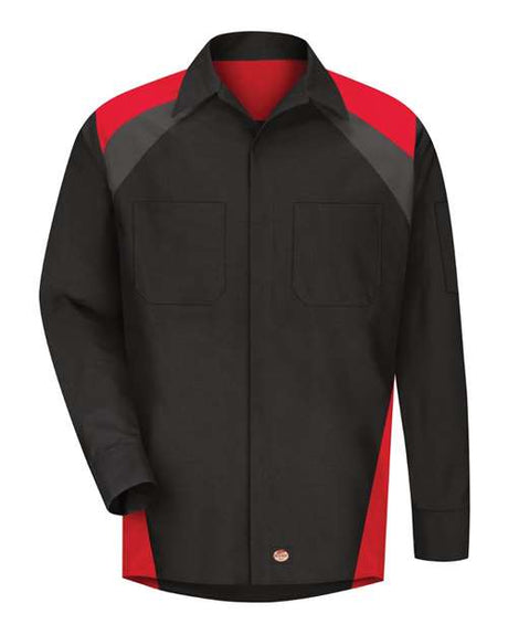 Red Kap Men's Long Sleeve Tri-Color Shop Shirt