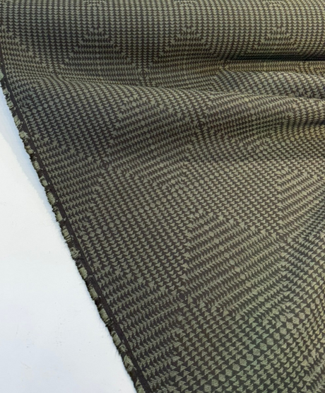 Sunbrella Pindler Nova Front Acrylic Fabric - Pine Green, Midscale Geometric Star Quilt Pattern, 54" Width (1 Yard)