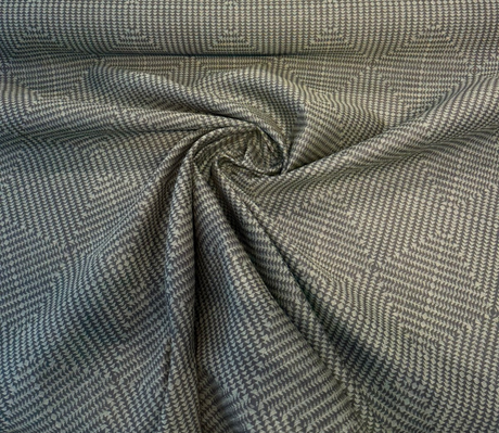 Sunbrella Pindler Nova Front Acrylic Fabric - Pine Green, Midscale Geometric Star Quilt Pattern, 54" Width (1 Yard)