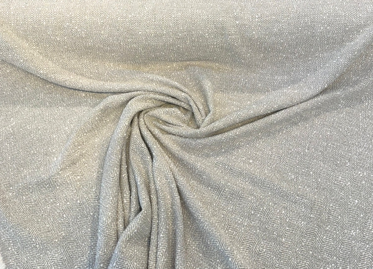 Sunbrella Boucle Vincent Acrylic Fabric - Gray White Cloud Boucle Texture, 54" Width (1 Yard)