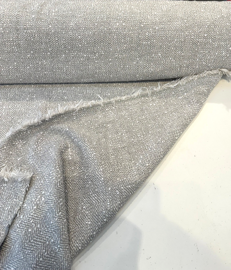 Sunbrella Boucle Vincent Acrylic Fabric - Gray White Cloud Boucle Texture, 54" Width (1 Yard)