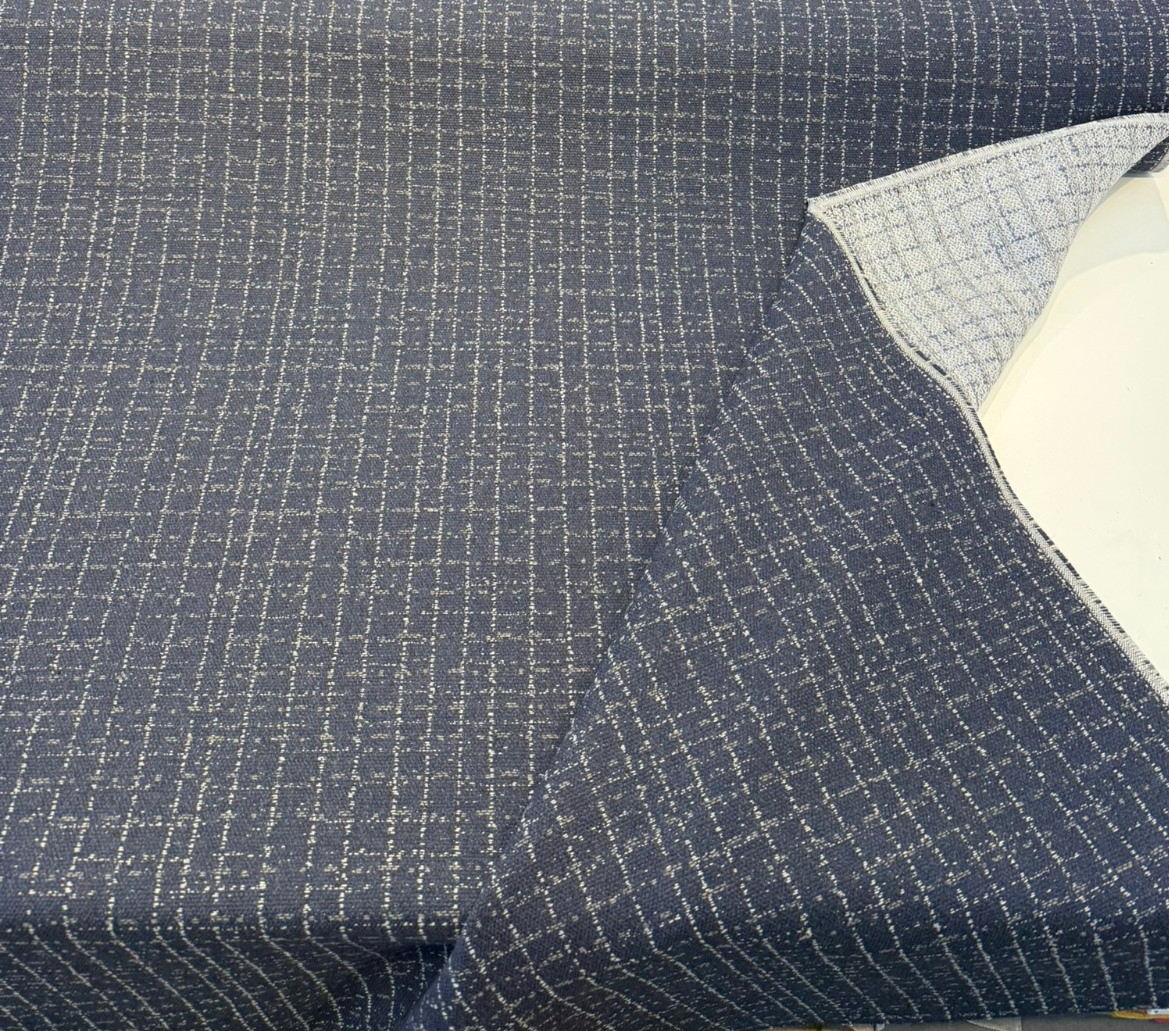Sunbrella Harrison Midnight Blue Acrylic Fabric - Tweed Upholstery, Midnight Blue, 54" Width (1 Yard)