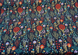 Floral Feast Embroidered Cotton Fabric - Twilight Blue, Embroidered Floral, 55" Width (1 Yard)