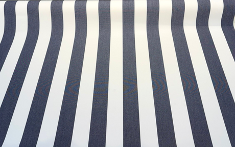 Townsend Sunbrella Acrylic Fabric - Navy Blue/White Stripe, 54" Width (1 Yard)