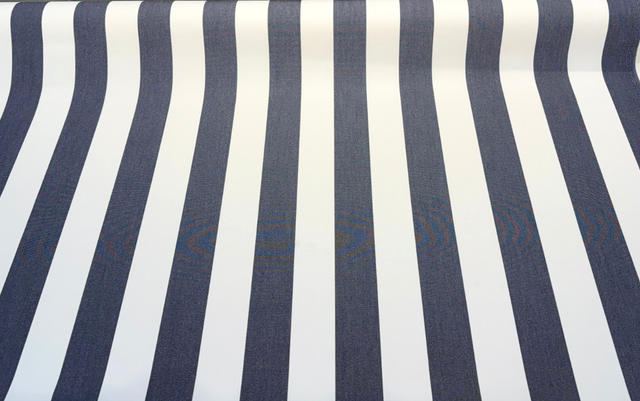 Townsend Sunbrella Acrylic Fabric - Navy Blue/White Stripe, 54" Width (1 Yard)